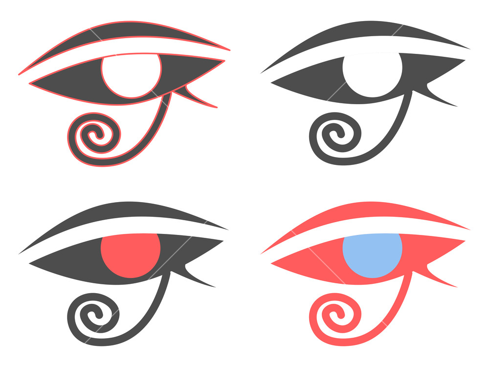1000x750 Eye Of Horus Ancient Egyptian Amulet Symbol Set Of Icons