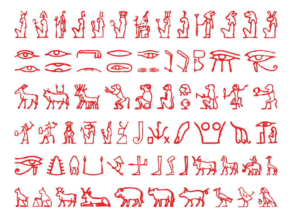 1024x765 Egyptian Hieroglyphs Vector Art Graphics