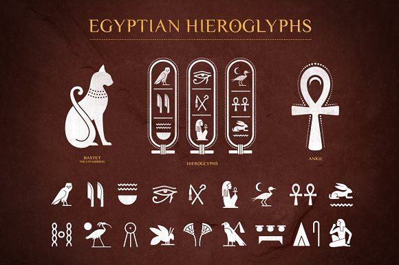 580x386 Egyptian Hieroglyphs Vector Set