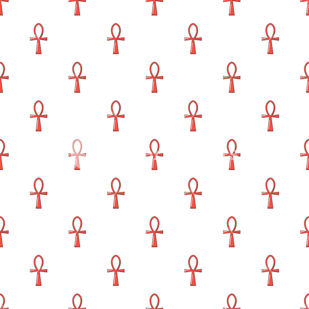 1000x1000 Ancient Egyptian Cross Ankh Pattern In Cartoon Style Seamless