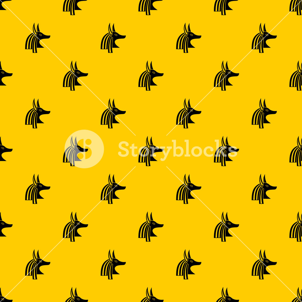 1000x1000 Ancient Egyptian God Anubis Pattern Seamless Vector Repeat