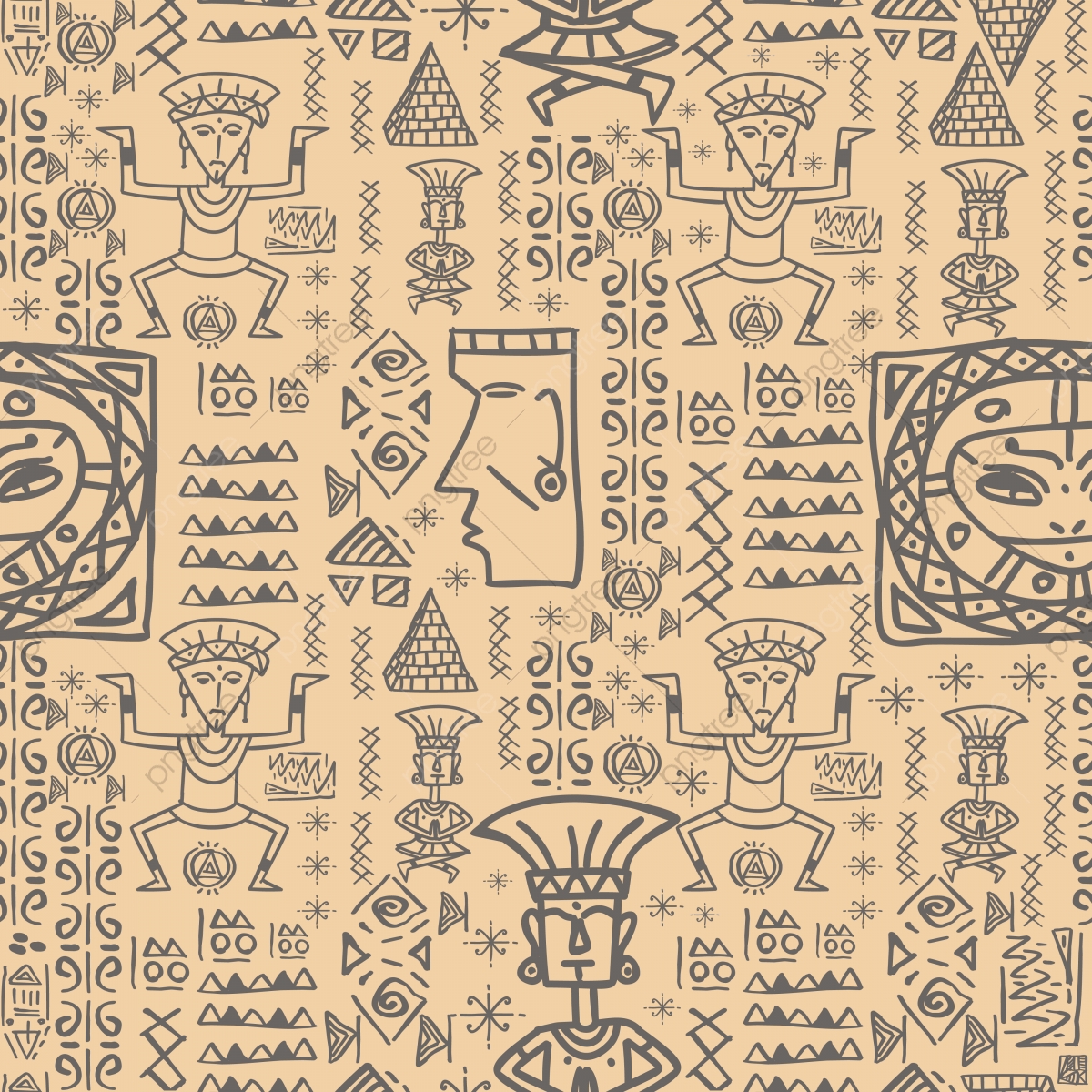 1200x1200 Aztec Tribal With African Egyptian Style Seamless Pattern Vector