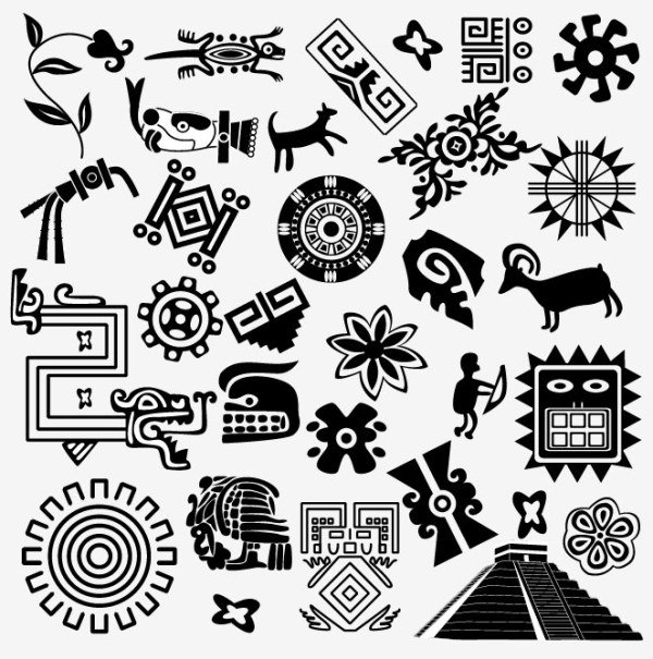 600x605 Egyptian Style Floral Pattern Vector Free Download