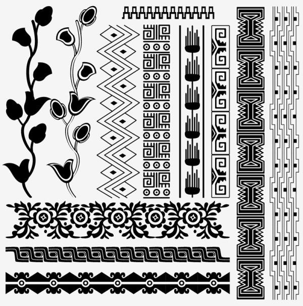 600x605 Egyptian Style Floral Pattern Vector Clip Art In Mayan