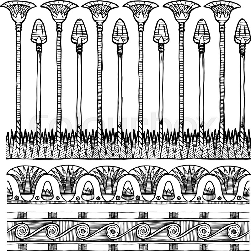 800x799 Set Of Ancient Egyptian Ornament Stock Vector Colourbox