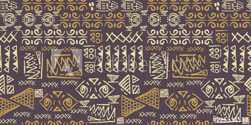 500x250 Tribal Pattern Vector With Seamless Egyptian Symbol Ancient Style