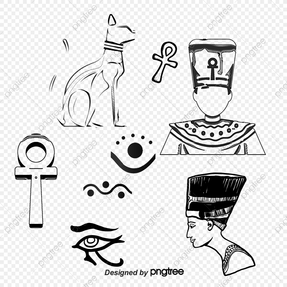 1200x1200 Vector Hand Painted Egyptian Pattern, Vector, Hand Painted, Egypt