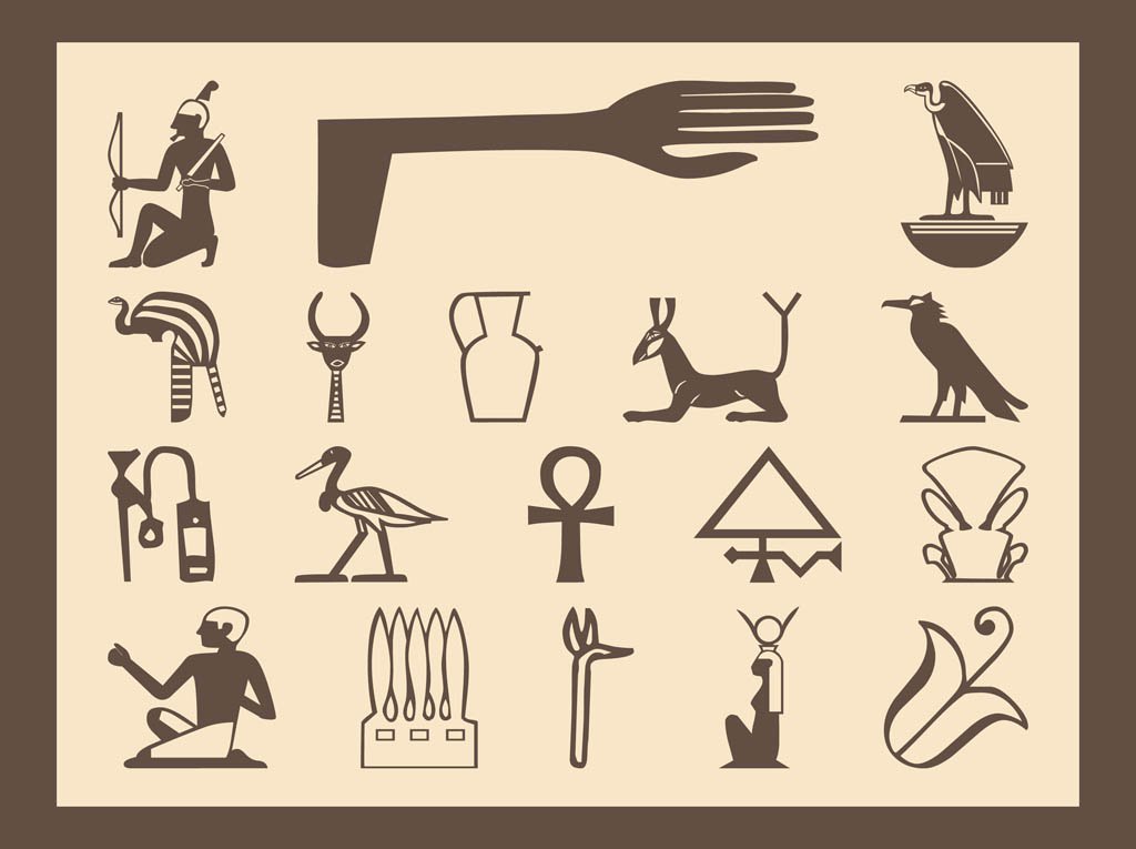 1024x765 Egyptian Symbols Set Vector Art Graphics
