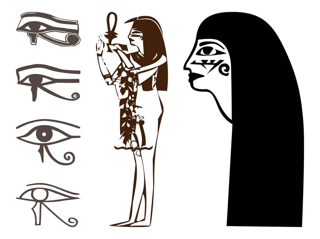 Egyptian Drawings Set Vector Art Graphics 1024x765 Egyptian Drawings Set Vector Art Graphics