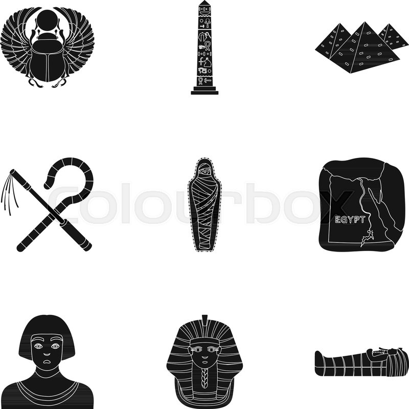 Ancient Egypt Set Icons In Black Stock Vector Colourbox 800x800 Ancient Egypt Set Icons In Black Stock Vector Colourbox