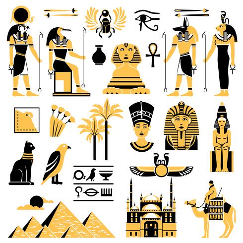 Egypt Symbols Decorative Icons Set 490x490 Egypt Symbols Decorative Icons Set