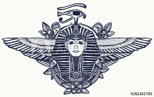 Ancient Egypt Tattoo Pharaoh, Sun Eye And Wings Horus God 500x316 Ancient Egypt Tattoo Pharaoh, Sun Eye And Wings Horus God