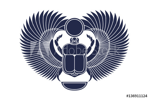 Beetle Scarab With Wings, Sun And A Crescent Moon Ancient 500x333 Beetle Scarab With Wings, Sun And A Crescent Moon Ancient
