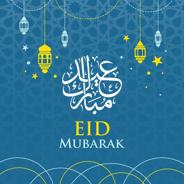Blue Eid Mubarak Background Vector Free Download 626x626 Blue Eid Mubarak Background Vector Free Download