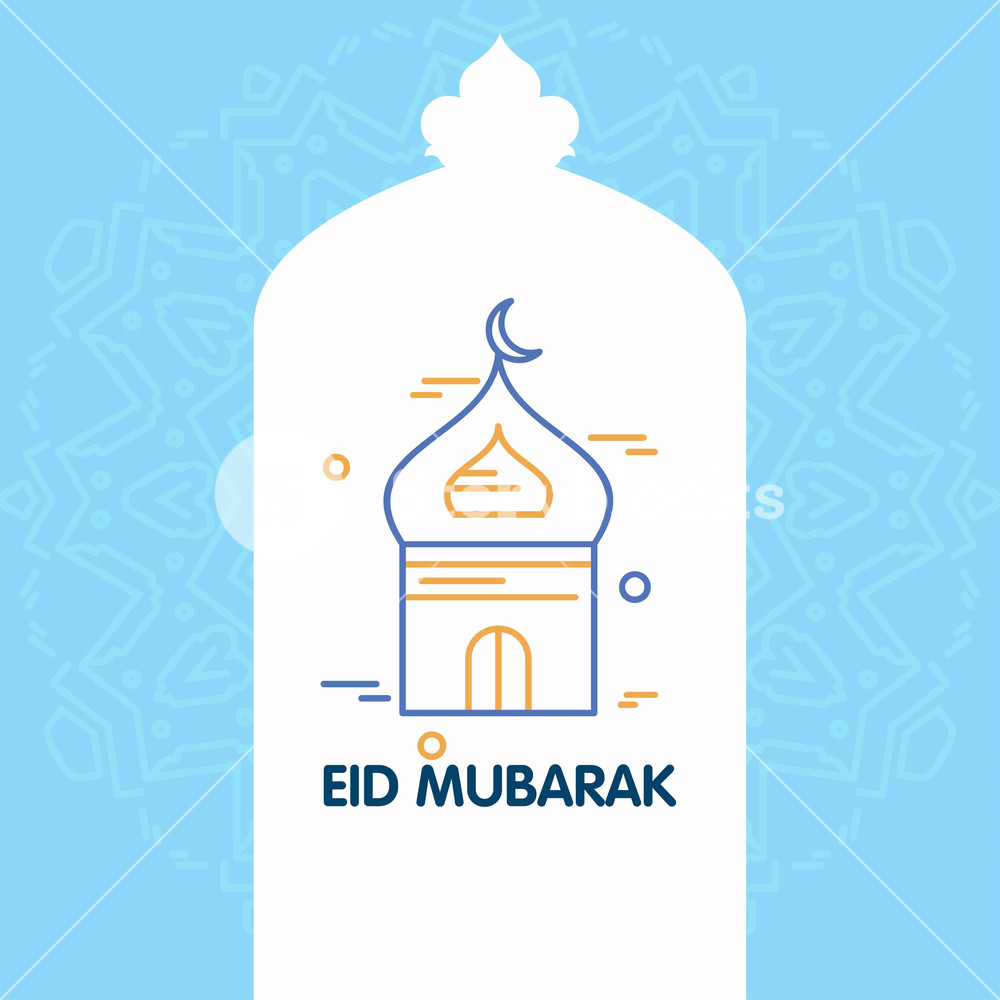 1000x1000 Eid Mubarak Vector Background Greeting Card Calligraphy Of Happy