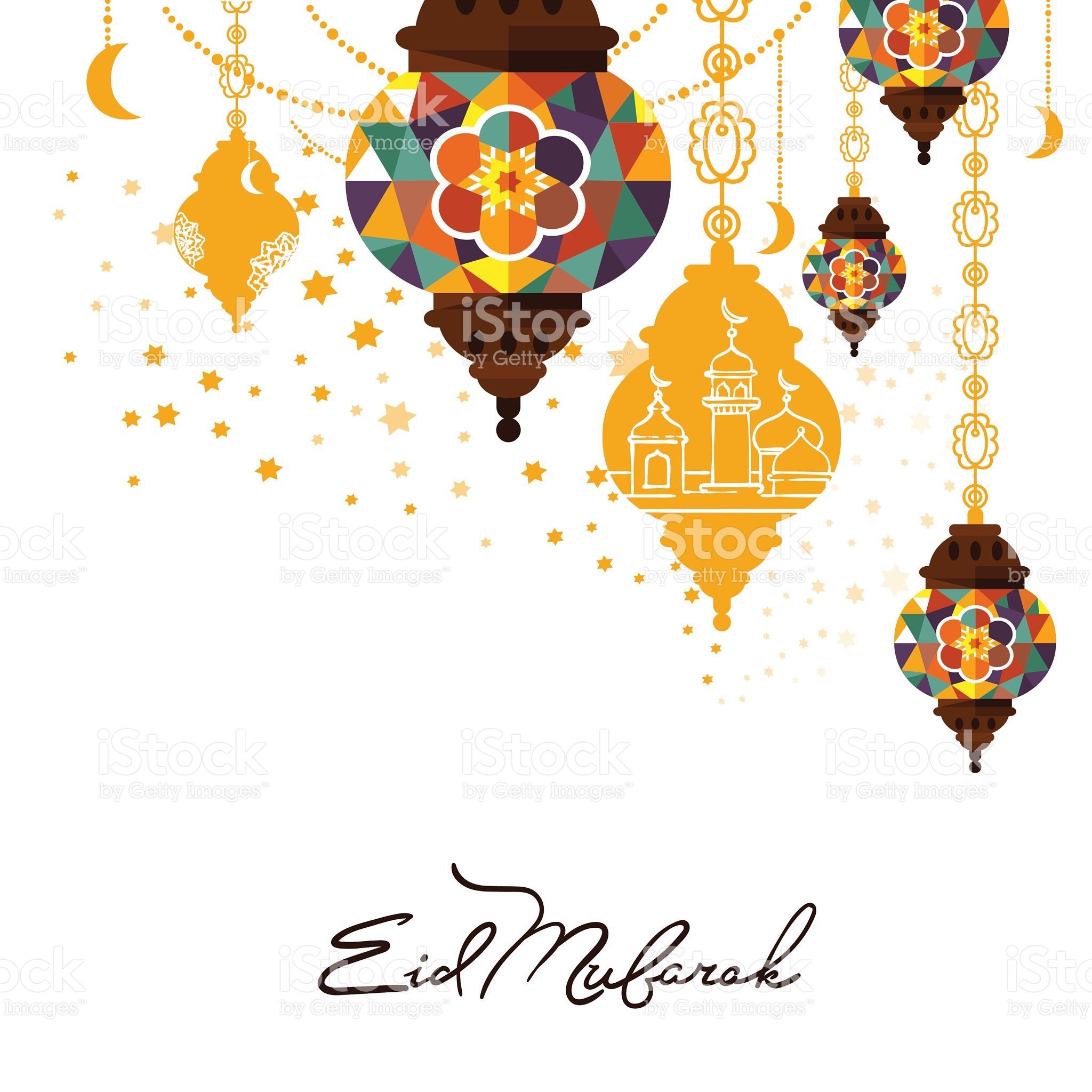 2048x2048 Eid Mubarak Greeting Card Vector Illustration Muslim Festival