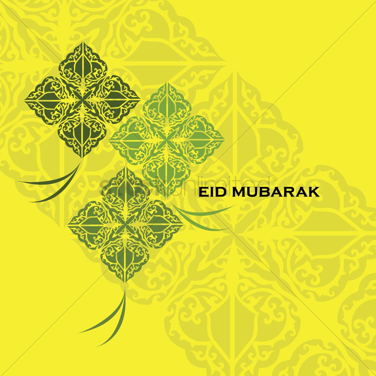 1300x1300 Eid Mubarak Card Vector Image
