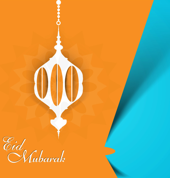 573x600 Mosque For Grunge Colorful Eid Mubarak Card Vector Illustration