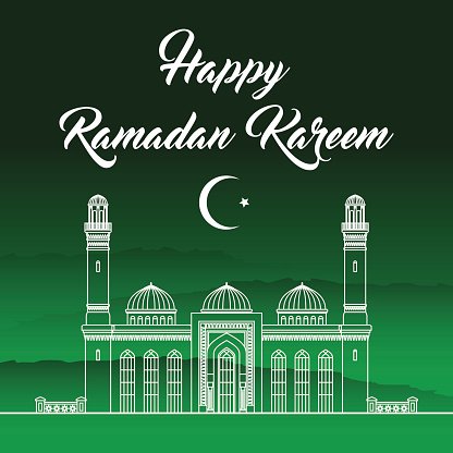 416x416 Ramadan, Eid Mubarak, Greeting Card Vector Premium Clipart