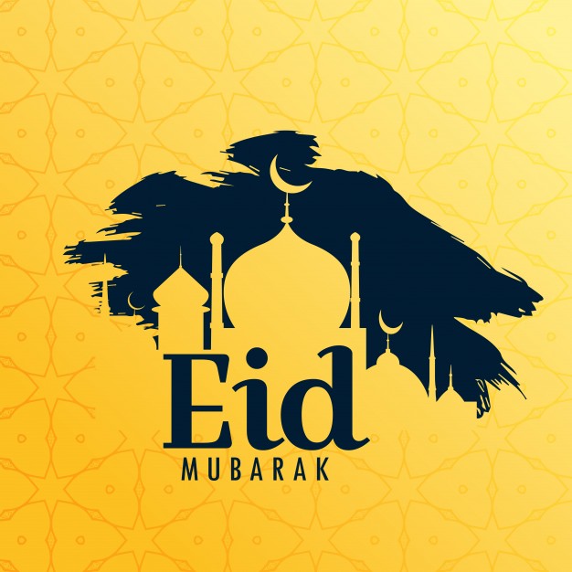 626x626 Yellow And Dark Eid Mubarak Vector Design Vector Free Download