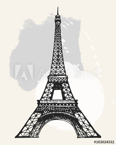 Eiffel Tower In Paris Vector Illustration, Hand Drawn Famous 400x500 Eiffel Tower In Paris Vector Illustration, Hand Drawn Famous