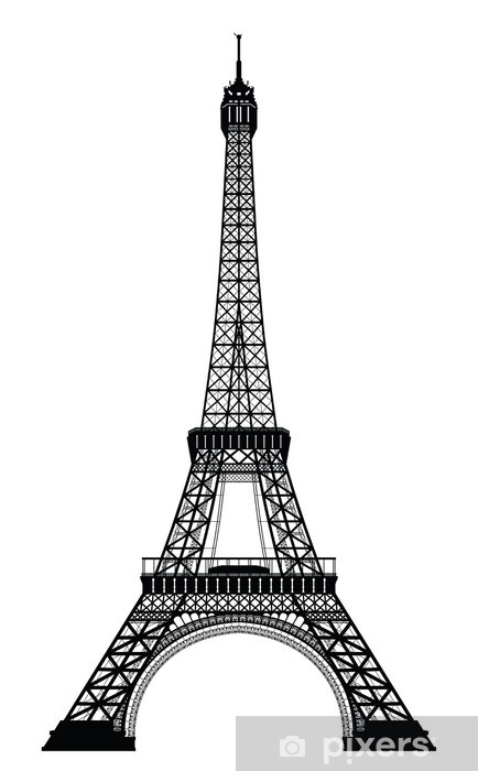 Eiffel Tower Black Silhouette Vector Illustration Wall Mural 434x700 Eiffel Tower Black Silhouette Vector Illustration Wall Mural