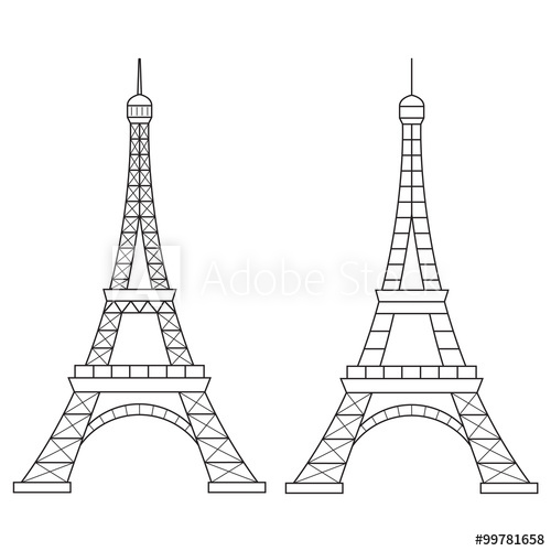 Eiffel Tower Vector Line Icon 500x500 Eiffel Tower Vector Line Icon