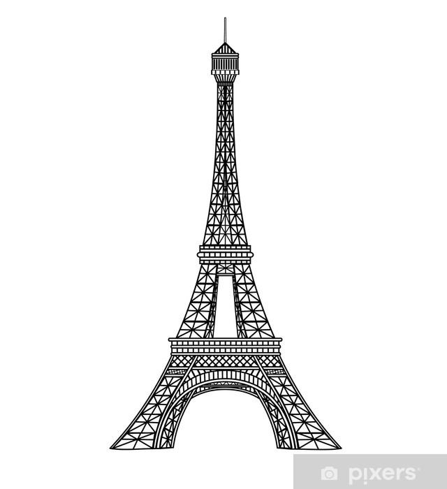 Eiffel Tower Vector Illustration Wall Mural We Live 640x700 Eiffel Tower Vector Illustration Wall Mural We Live