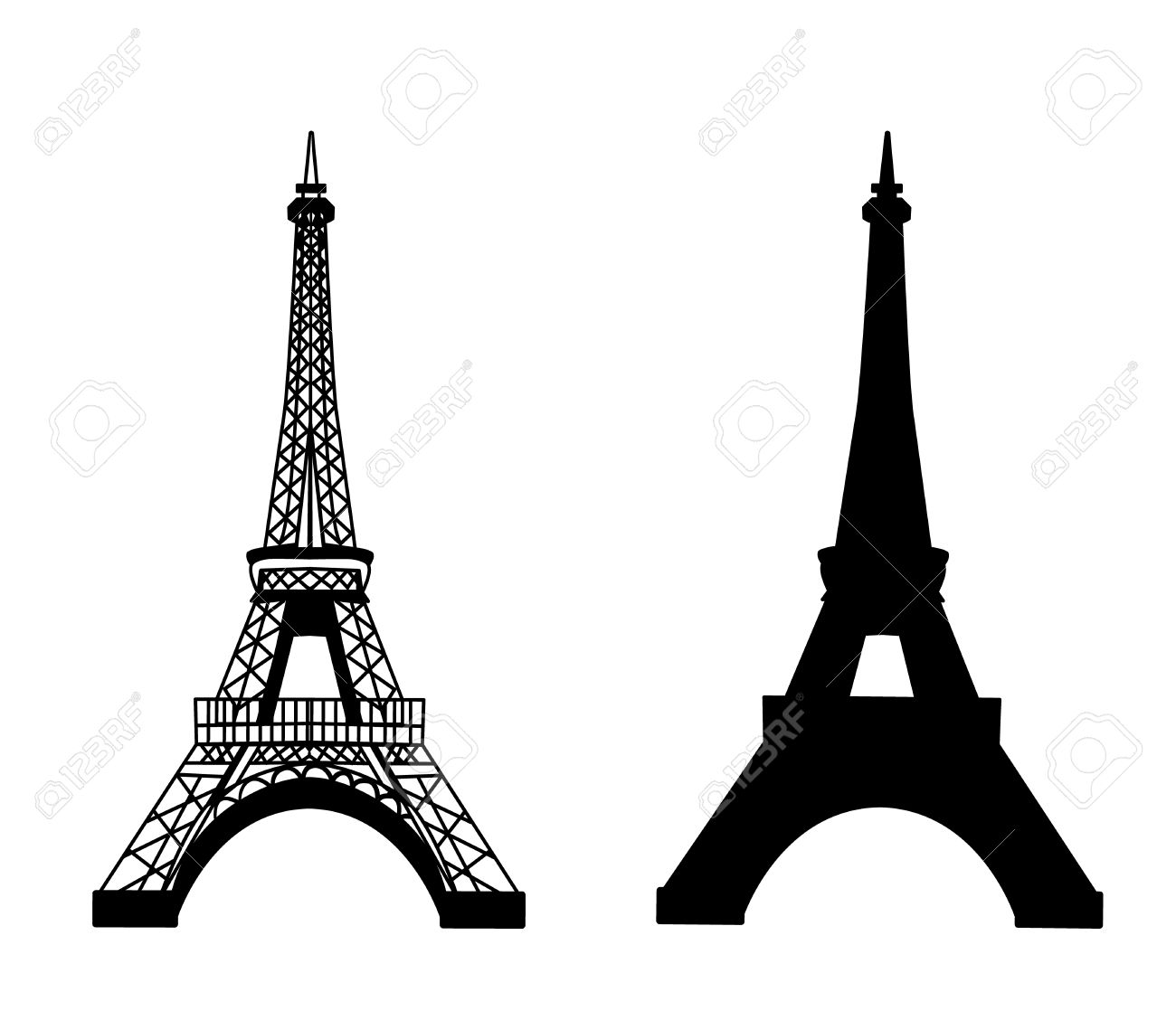 1300x1118 Collection Of 'eiffel Tower Silhouette Vector' Download More Than