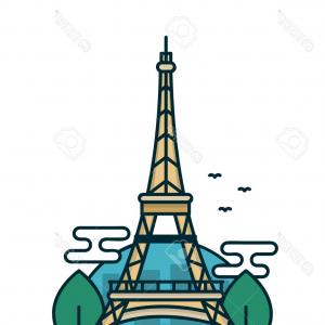 300x300 Photostock Vector Eiffel Tower Tour Eiffel In Paris Line Art Icon