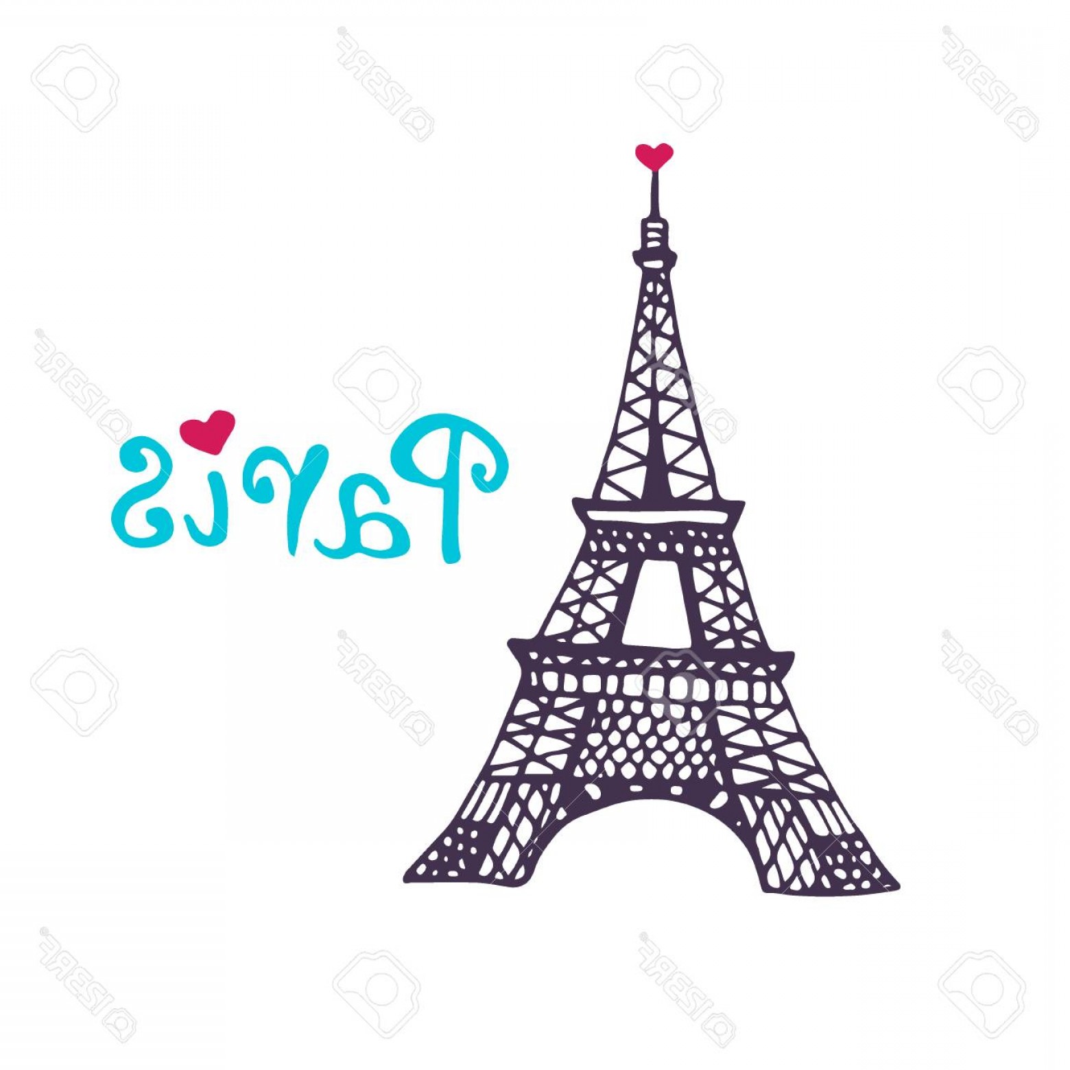 1560x1560 Photostock Vector Eiffel Tower Vector Icon Hand Drawn Print Paris