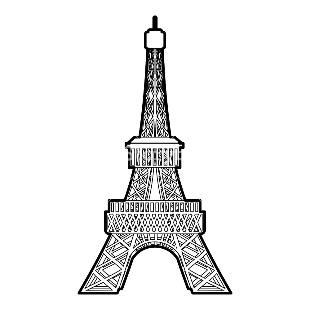 1000x1000 Eiffel Tower Icon Outline Illustration Of Eiffel Tower Vector