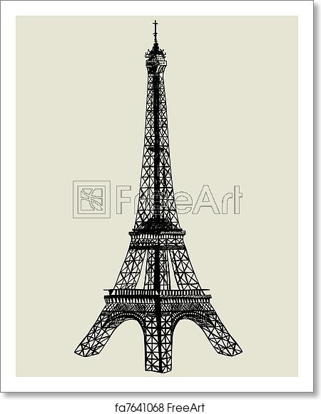 450x580 Free Art Print Of Eiffel Tower Eiffel Tower Vector Sketch