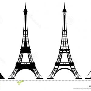 300x300 Royalty Free Stock Photo Eiffel Tower Silhouette Outline Design