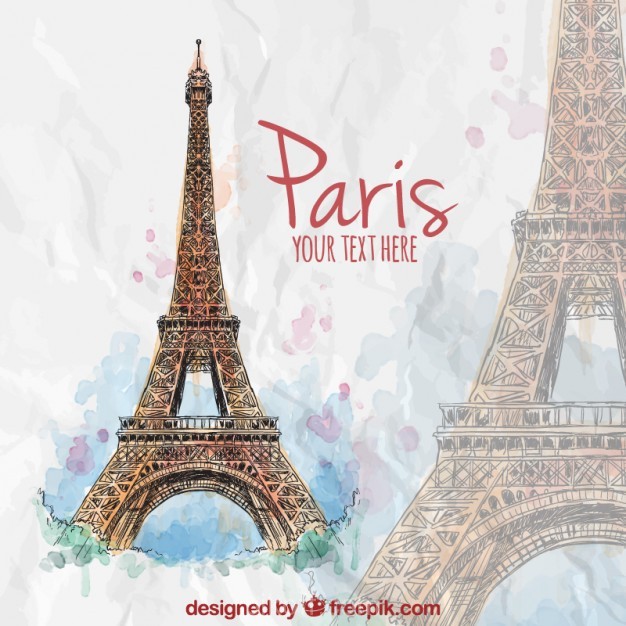 626x626 Hand Painted Eiffel Tower Vector Free Download
