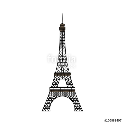 500x500 Isolated Eiffel Tower Vector Illustration Stock Image