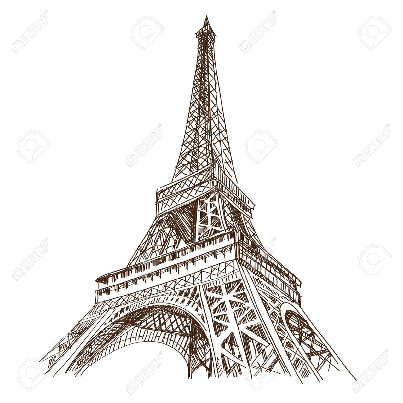 1300x1300 Eiffel Tower Vector Hand Drawn Eiffel Tower Paris, Vector