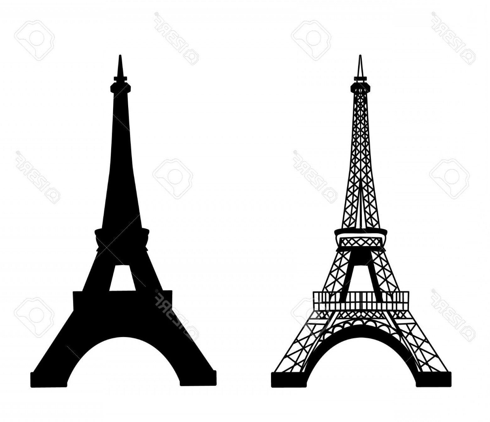 1560x1341 Photostock Vector Eiffel Tower Isolated Vector Illustration Black