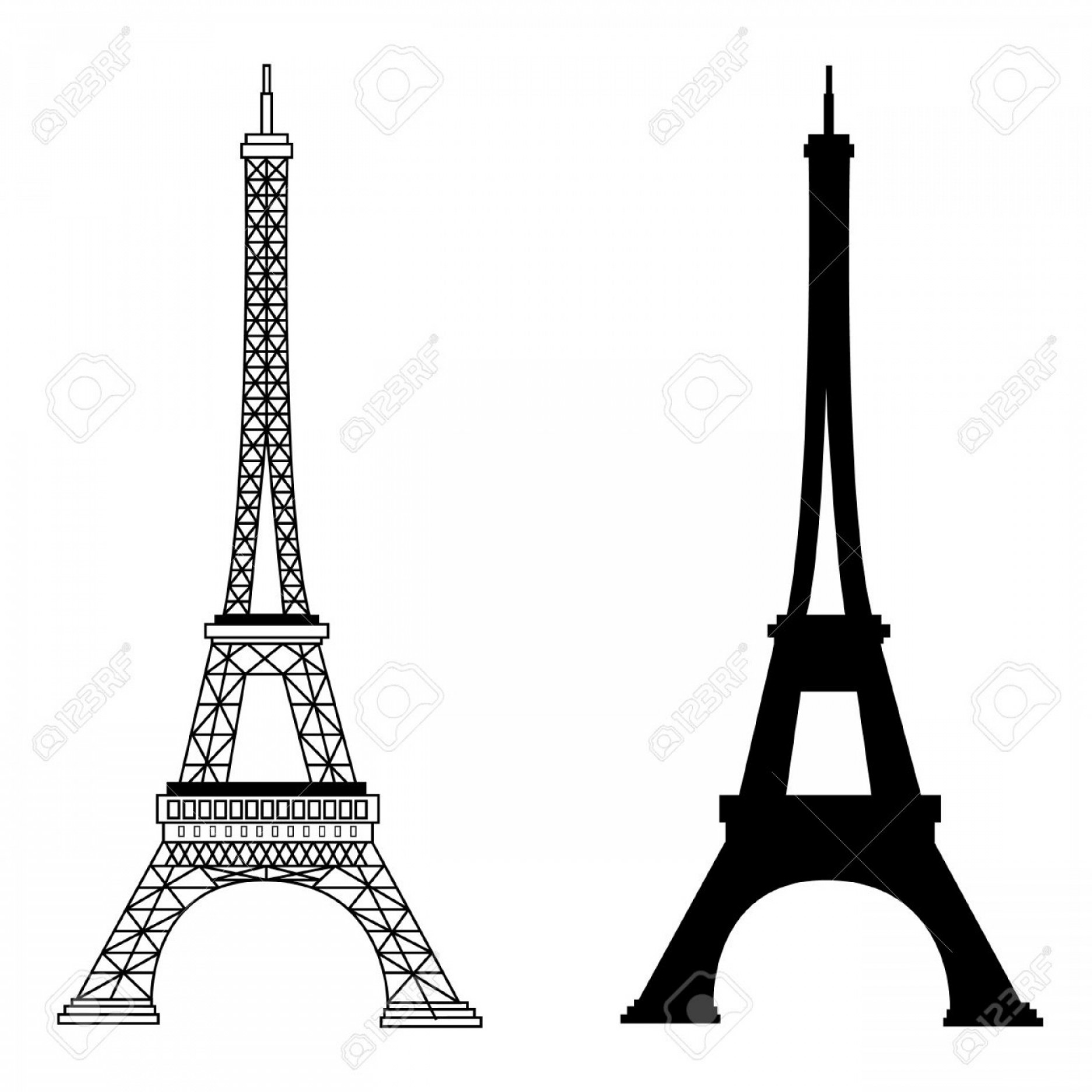 1872x1872 Simple Eiffel Tower Vector Graphic Cultracing