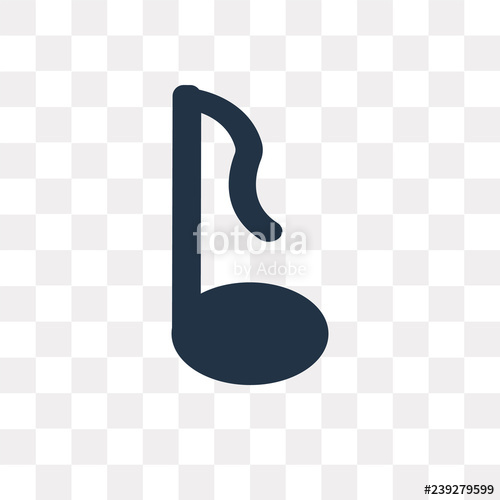 500x500 Eighth Note Vector Icon Isolated On Transparent Background, Eighth
