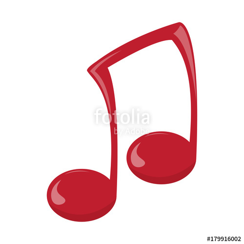 500x500 Isolated Musical Note, Eighth Note, Vector Illustration Stock