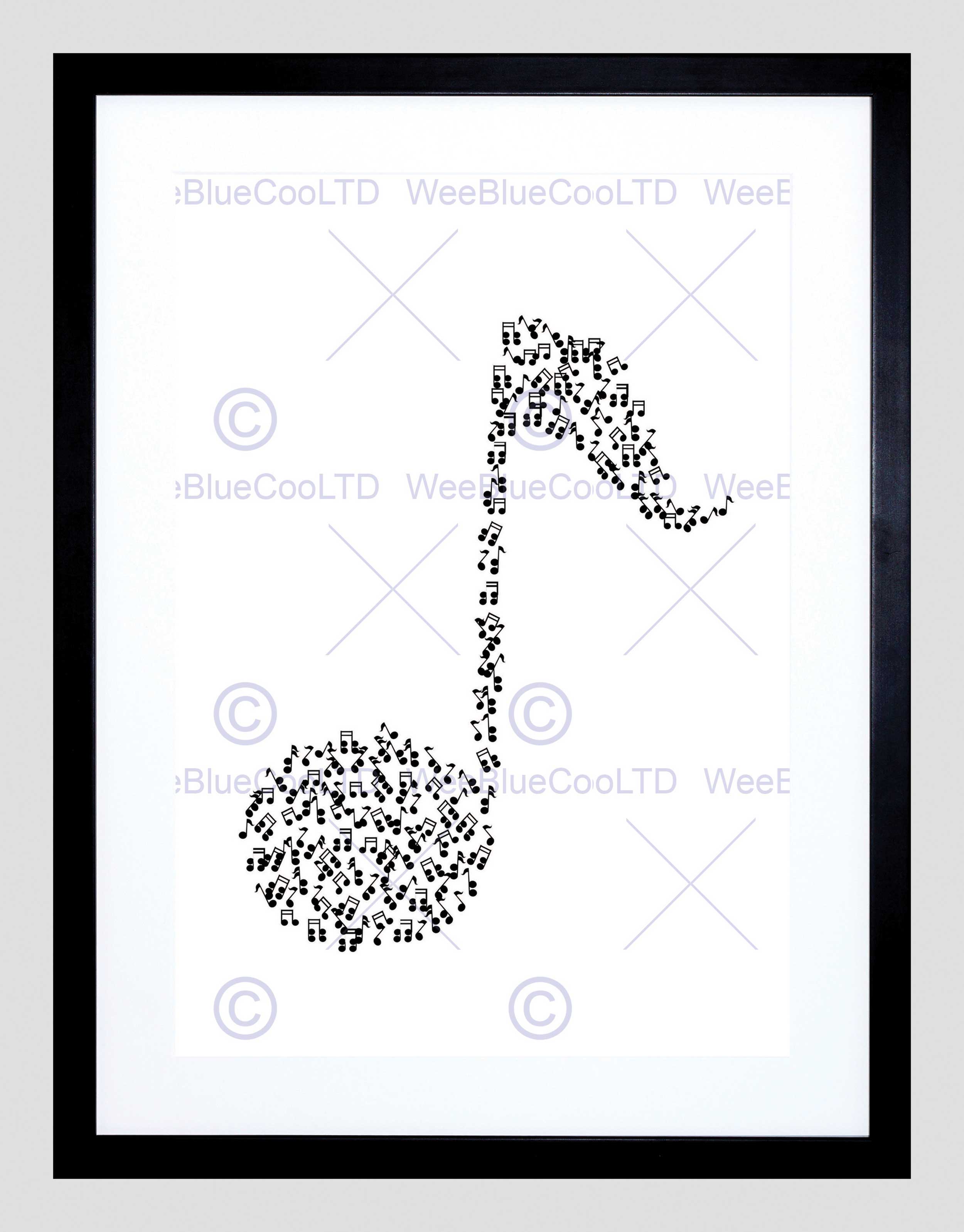 2500x3195 Painting Abstract Musical Note Quaver Eighth Note Vector Framed