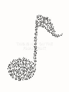 225x300 Print Poster Painting Abstract Musical Note Quaver Eighth Note