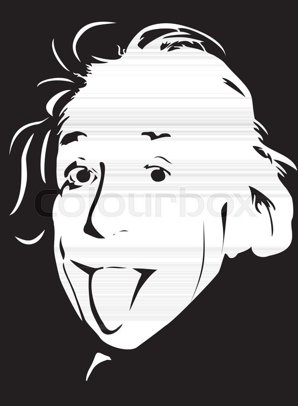 587x800 Albert Einstein In Black And White Stock Vector Colourbox