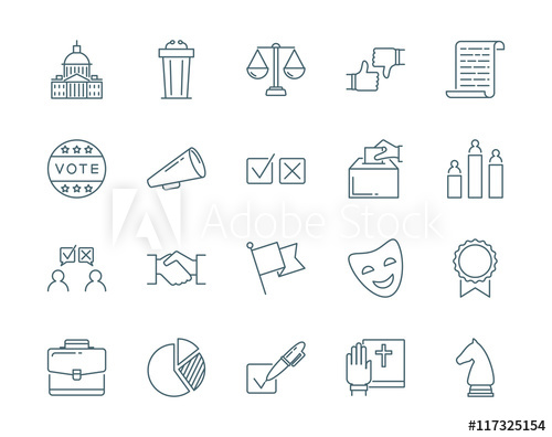500x396 Politics And Election Vector Icons Set Modern Line Style