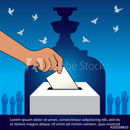 500x500 Thai General Election Vector Illustration, Thailand Voting Concept