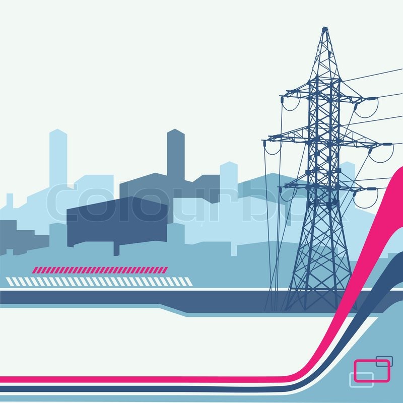 High Voltage Tower Silhouette On The Stock Vector Colourbox 800x800 High Voltage Tower Silhouette On The Stock Vector Colourbox