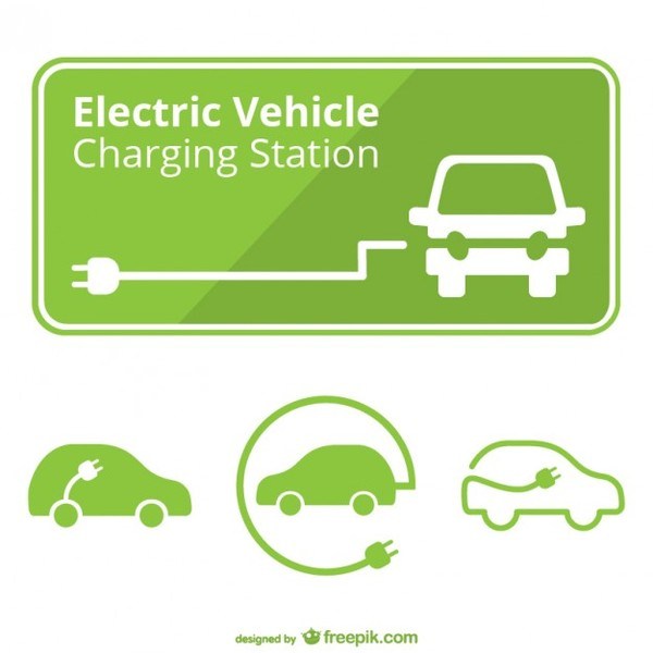 600x600 Electric Car Charging Station Free Vector
