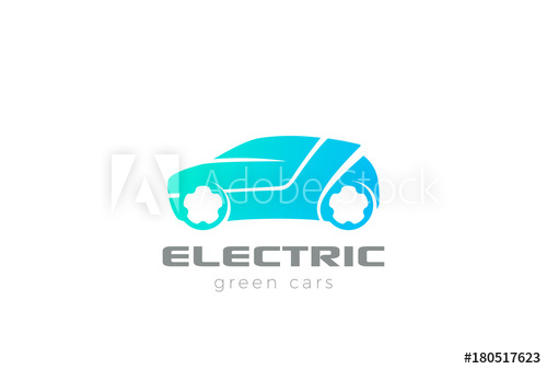 500x337 Electric Car Logo Vector Green Alternative Energy Vehicle Icon