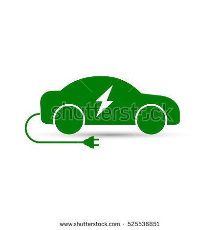 450x470 Electric Car Icon, Vector Side View Of Electric Car Auto